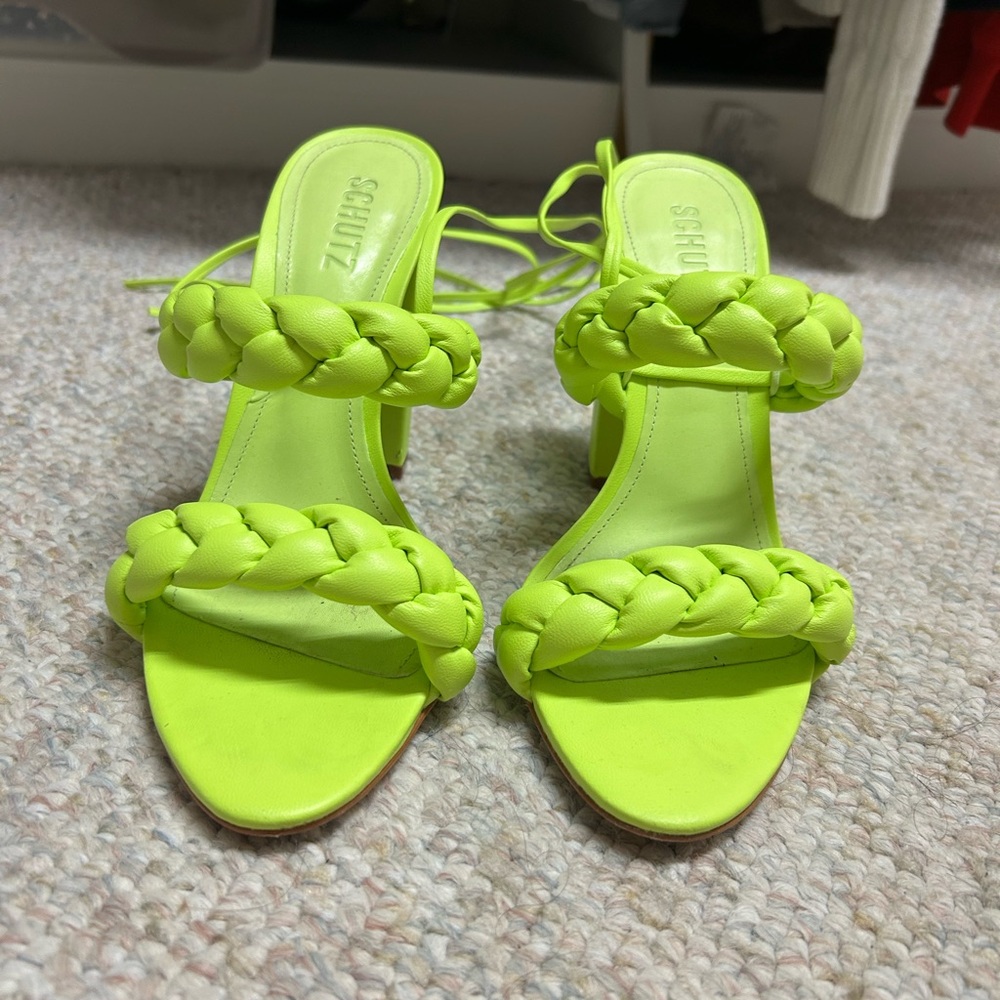SCHUTZ Lime Braided Women's Heels